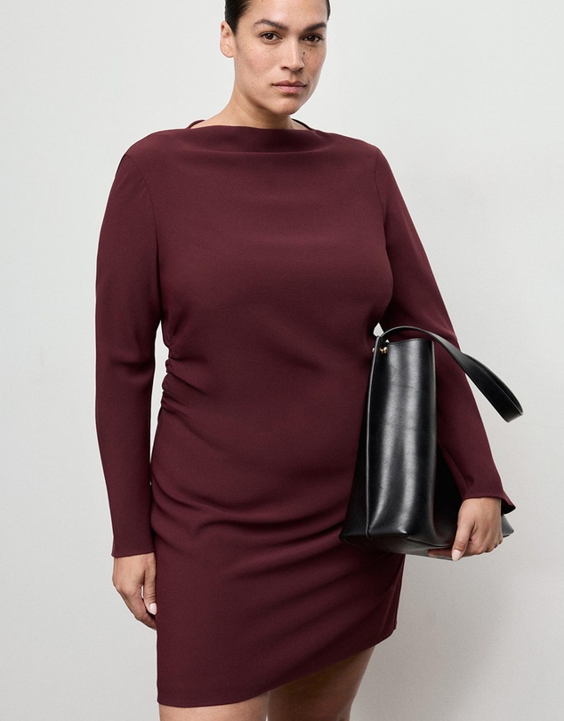 M.N.G - Boat-Neck Ruched Dress