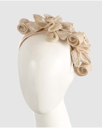 Max Alexander - Sinamay Curls Champagne Fascinator