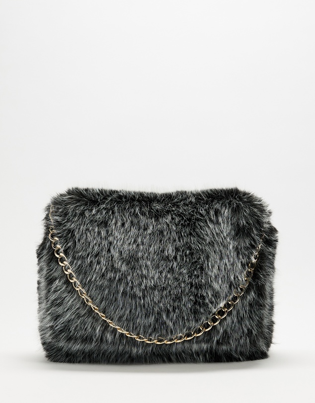 Lindsay Nicholas New York - Arlo Faux Fur Bag in Storm