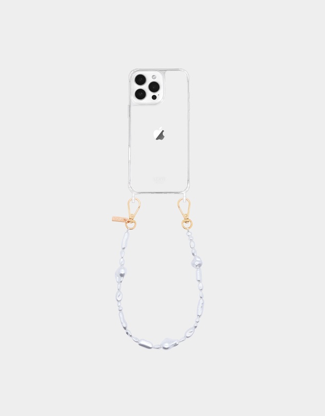 LOUVE COLLECTION - Clear Phone Case + Moon Pearl Phone Wristlet