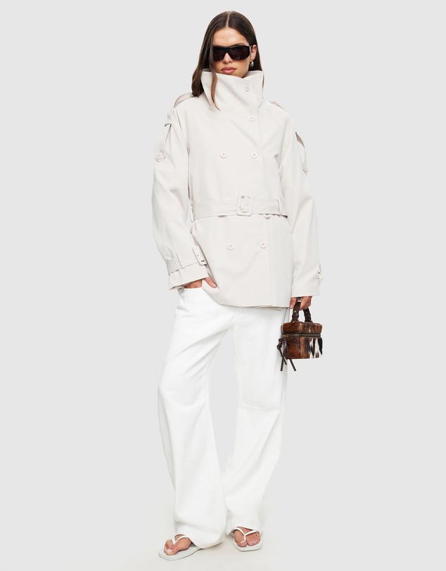 Lioness - Blanc Cropped Trench Coat - ICONIC EXCLUSIVE