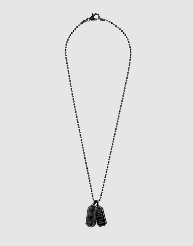 Philipp Plein - PLEIN TAG IP Gun Double Tag Crystal Necklace