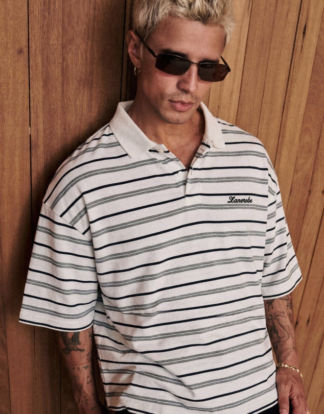 Zanerobe - Box Crop Polo White/Grey/Black