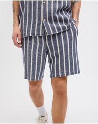 Jack & Jones - Jaiden Coba Striped Jogger Shorts Mid Relaxed Fit