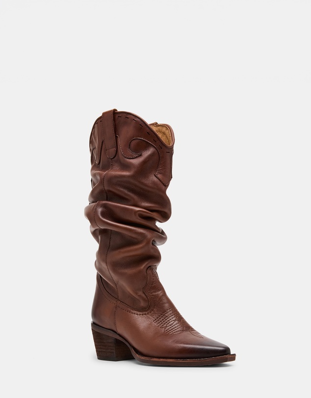 Steve Madden - Stage Cognac Leather Boots