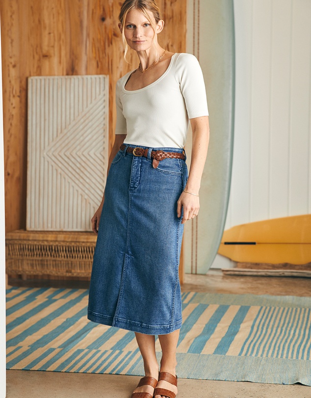 Faherty - Stretch Terry Midi Skirt