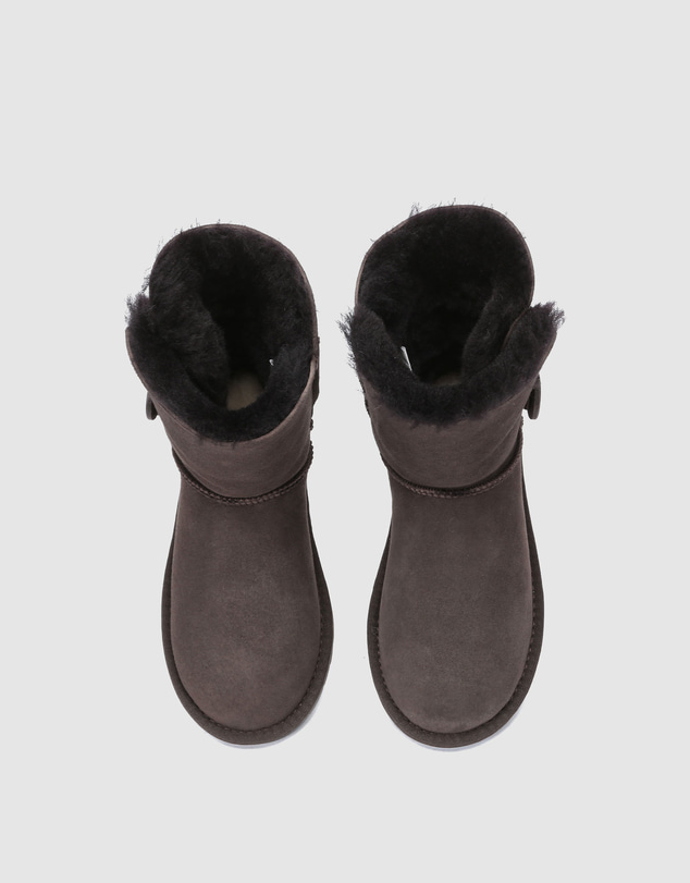 EVERAU - Australian Shepherd Ugg Short Button Sheepskin Upper UGG Boots