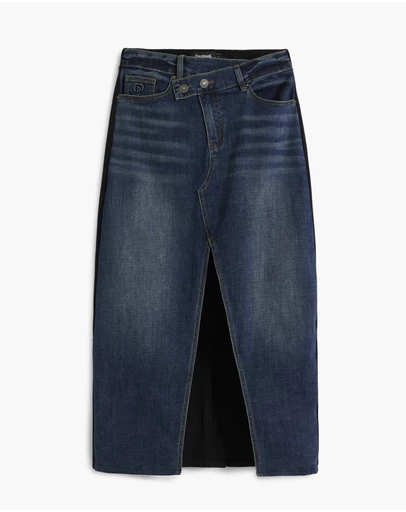Desigual - Combined denim midi skirt