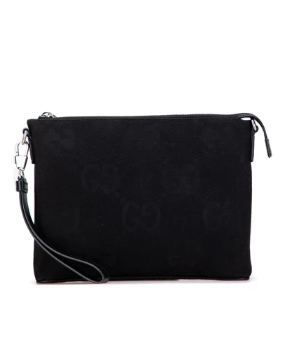Pre-Loved by Azura Reborn - Pre-Loved Jumbo GG Canvas Clutch on Strap