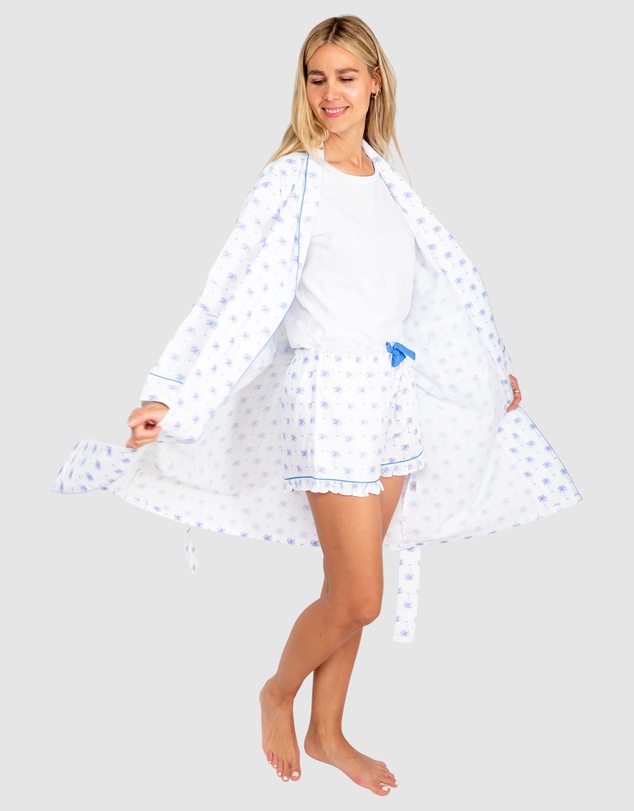 Sant And Abel - Women's Blue Palm Tree Robe