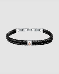 Maserati - Maserati Men's Black Woven Leather Bracelet