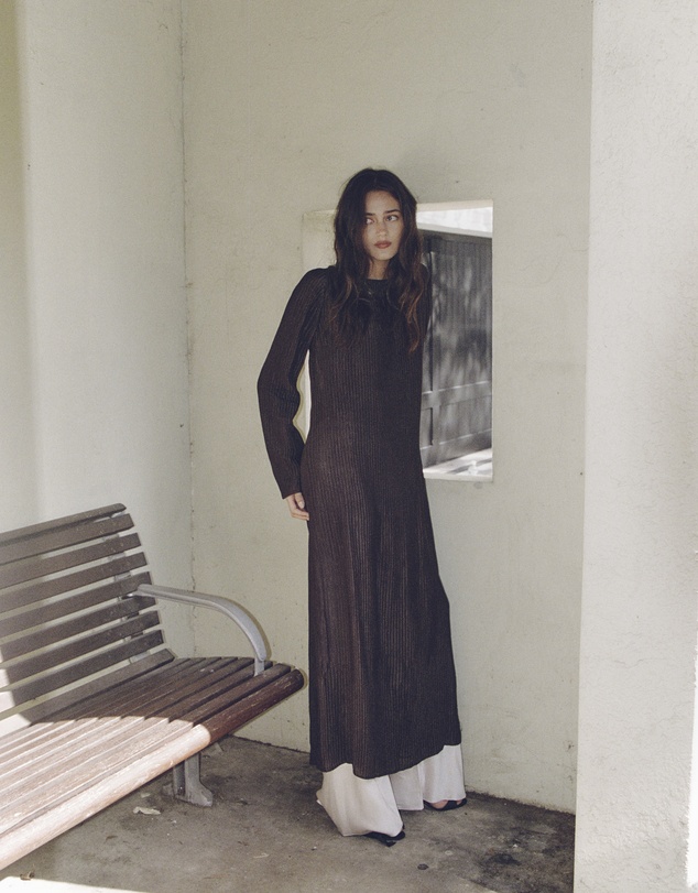 Marle - Honey Silk Pleated Dress