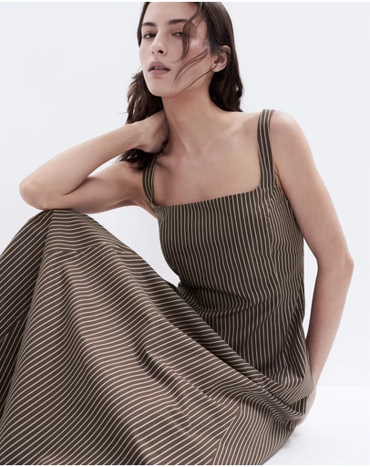 UNISON - Stripe Balconette Midi Dress