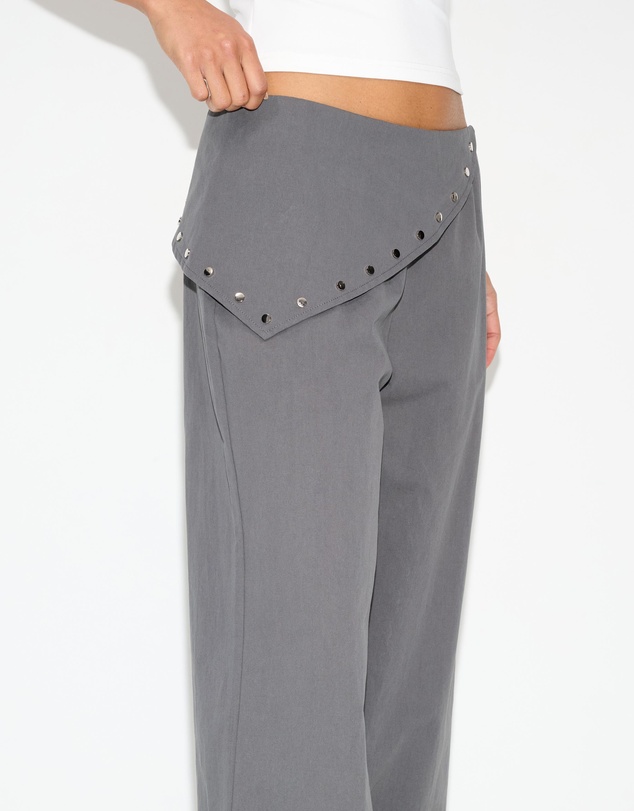 Dazie - Kara Studded Foldover Wide Leg Pants