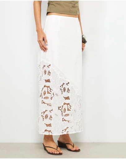 AERE - Niara Lace Column Skirt