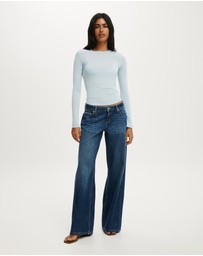 Cotton On - Sheer Layer Crew Long Sleeve Top