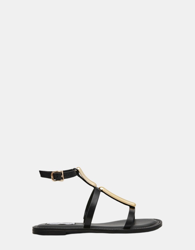 Steve Madden - Alma Black Leather Sandals