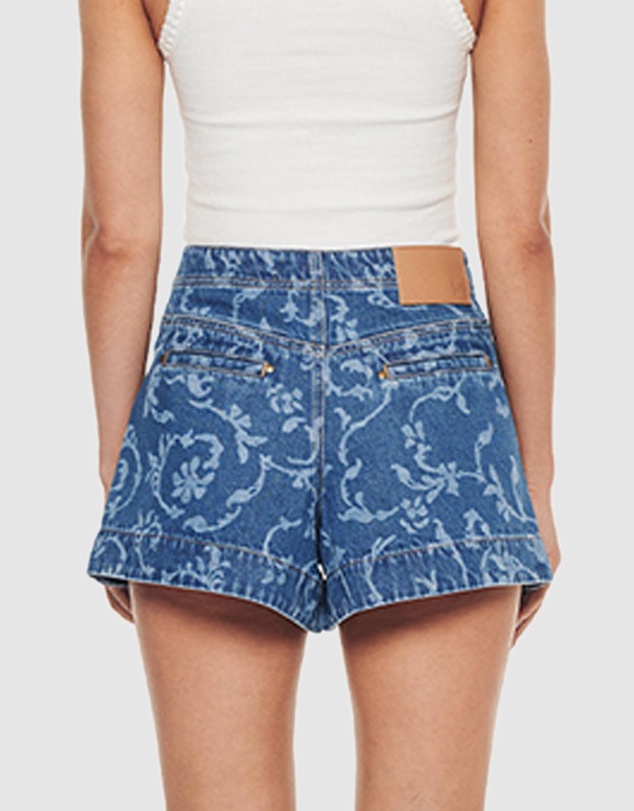 KIVARI - Laguna Printed Denim Shorts