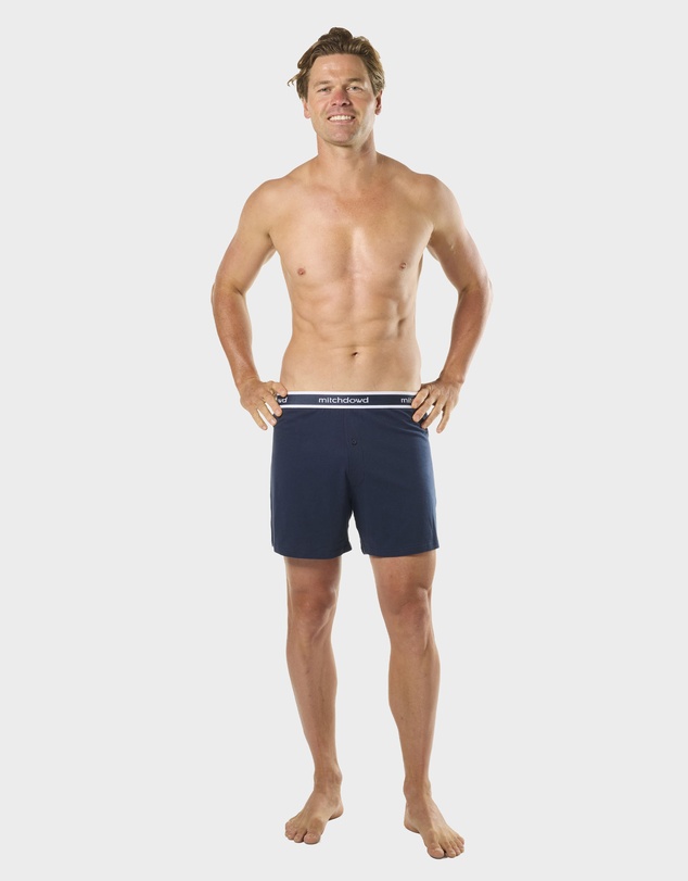 Mitch Dowd - Mens Cotton Knit Boxer Shorts 3 Pack - Blue