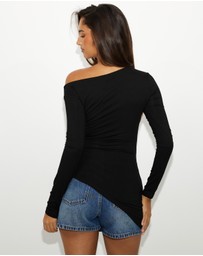 Dazie - Lily One Shoulder Asymmetrical Top