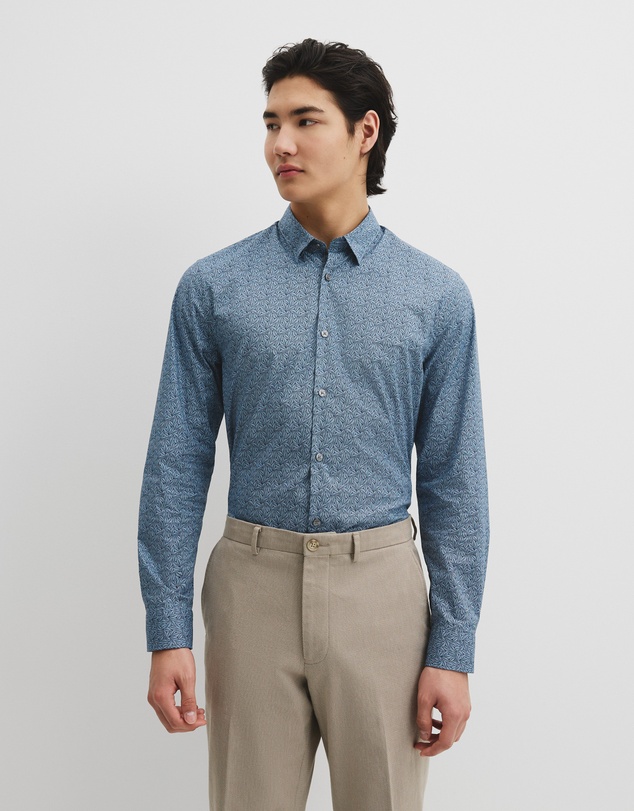 Country Road - Slim Fit Cotton Leaf Print Shirt