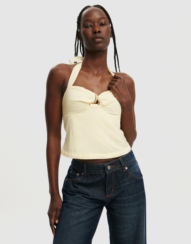 Cotton On - Luxe Linen Halter Top