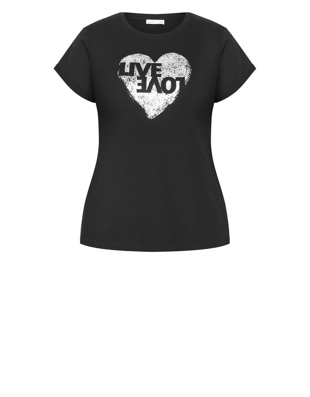 City Chic - Cuffed Sleeve Foil Tee