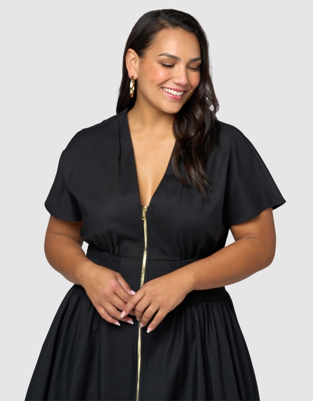 Something 4 Olivia - Octavia Zip Front Midi Dress