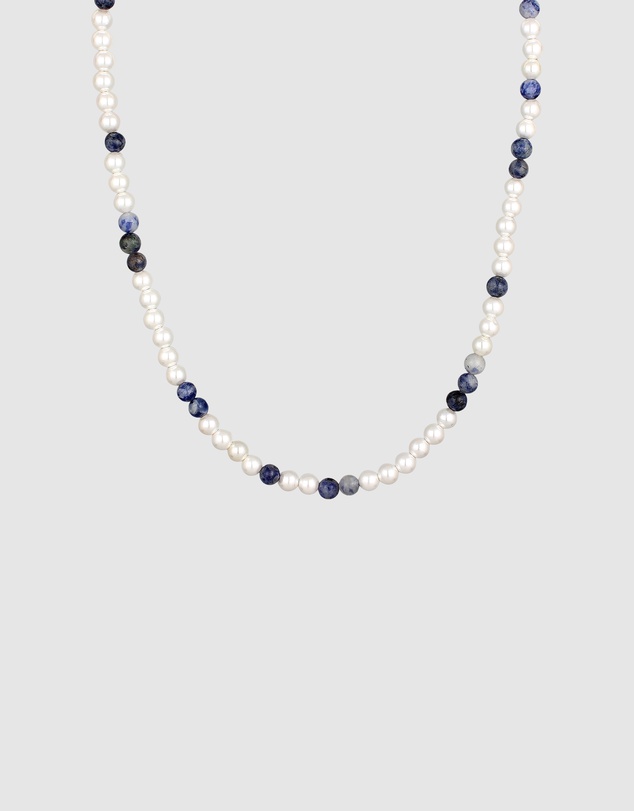 Kuzzoi - ICONIC EXCLUSIVE - Agate and Shell Pearl Necklace with Gold-Plated Silver Elements