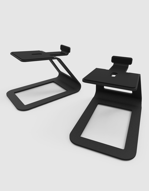 iWorld - Kanto SE4 Elevated Desktop Speaker Stands for Midsize Speakers - Pair, Black