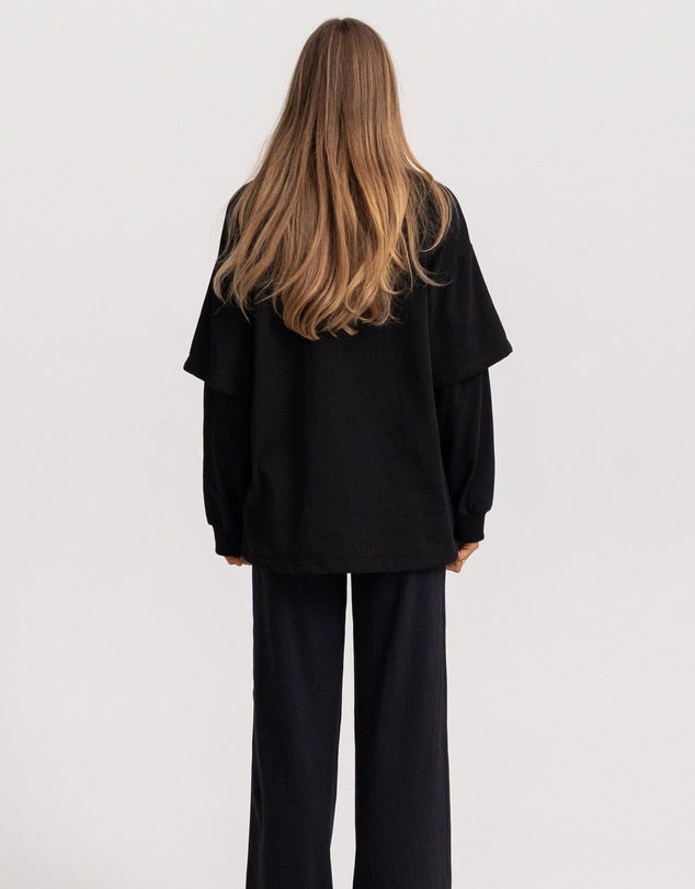 HyperLuxe The Label - Double Take LS- Black