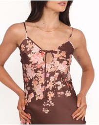 Petal & Pup - Jamila Midi Dress - Brown Floral