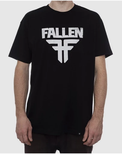 Fallen Footwear - Fallen Footwear Men Insignia 100% Cotton Tees Regular Fit Black