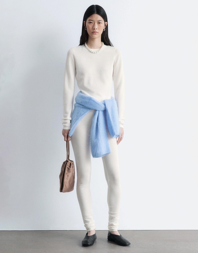 & Other Stories - Long-Sleeve Pointelle-Knit Top