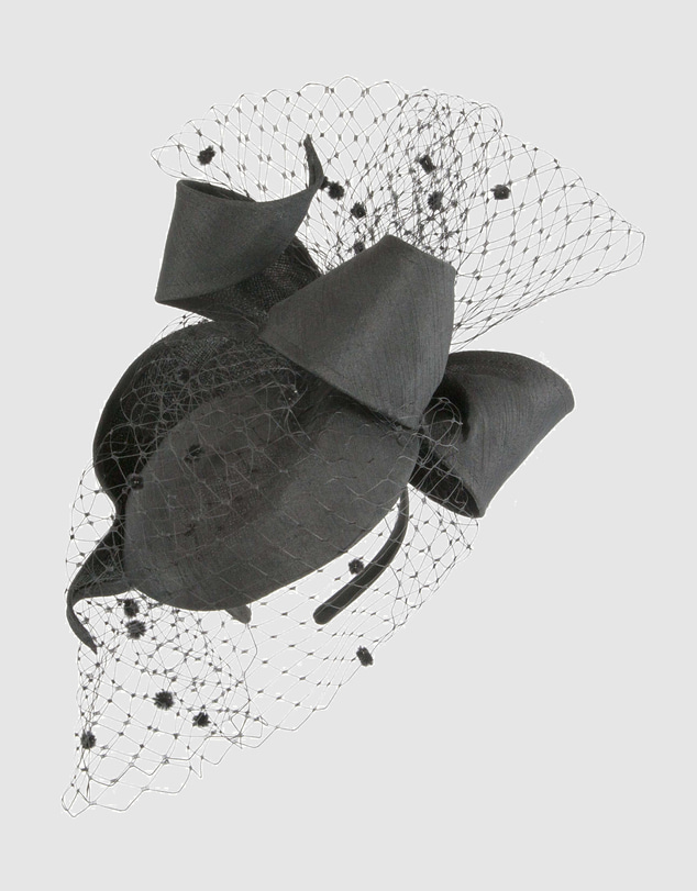 Max Alexander - Black Pillbox with Veil Fascinator