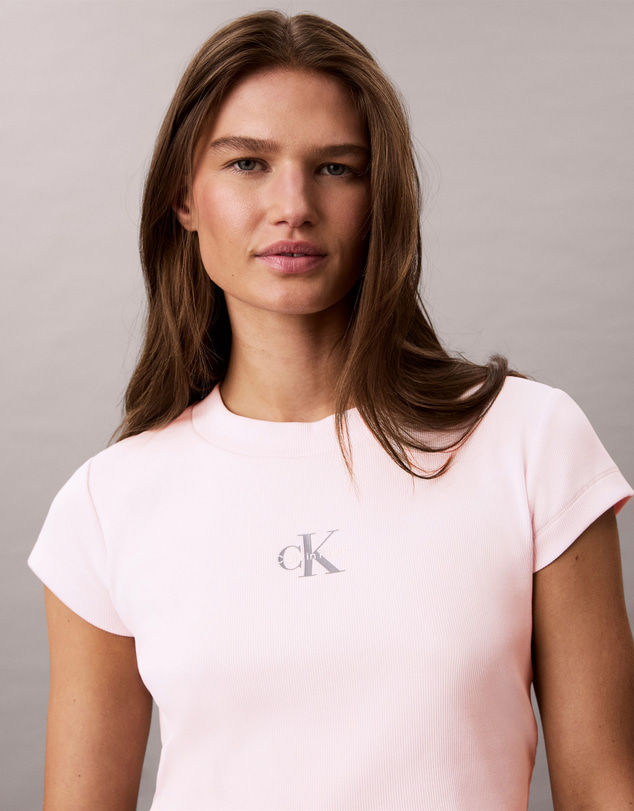 Calvin Klein Jeans - Monogram Logo Ribbed Baby Tee