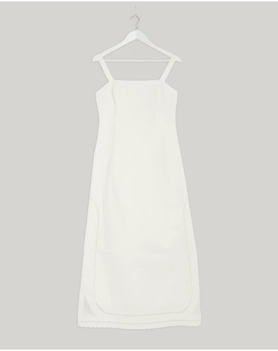 Revibe - Repaired Minima Esenciales Daphne Embroidered Midi Dress - AU 10