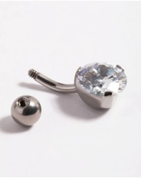 Lovisa - Titanium Cubic Zirconia Belly Bar