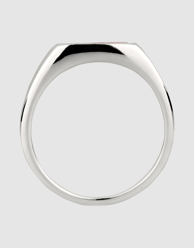 Kuzzoi - ICONIC EXCLUSIVE - Rhodochrosite Signet Ring in 925 Silver