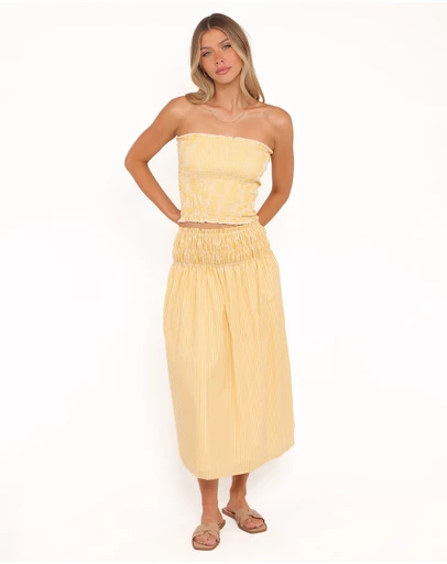 Petal & Pup - Salome Strapless Top - Mango Stripe