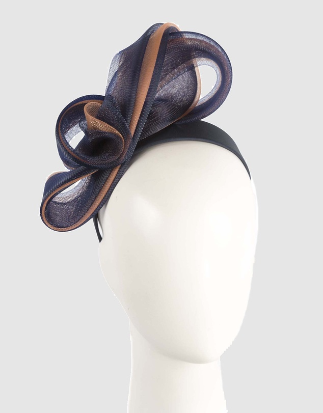 Fillies Collection - Bespoke Navy Nude Racing Fascinator