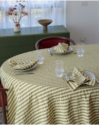 Mosey Me - Seersucker Stripe Square Tablecloth