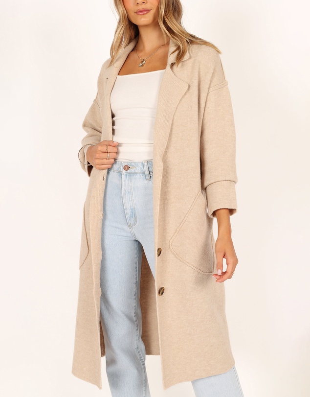 Petal & Pup - Ivy Button Front Coatigan - Oatmeal