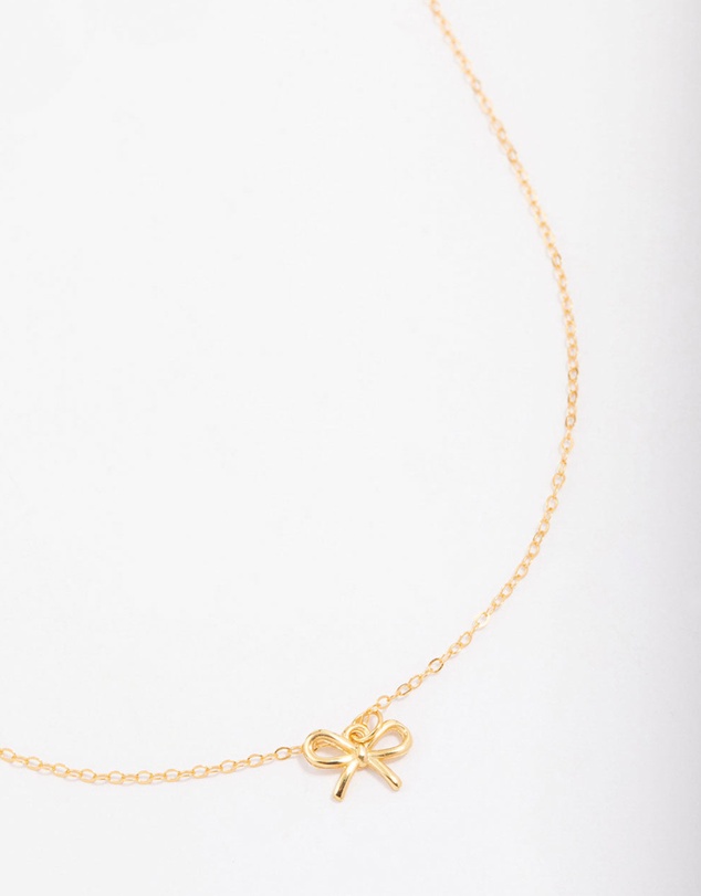 Lovisa - Gold Plated Sterling Silver Bow Pendant Necklace