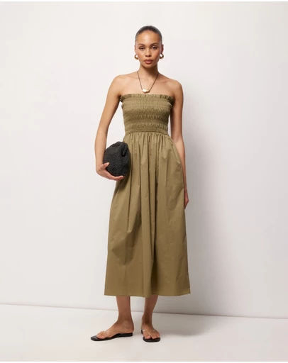 AERE - Aminta Strapless Midi Dress