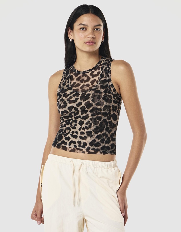 P.E Nation - Leopard Discovery Mesh Tank