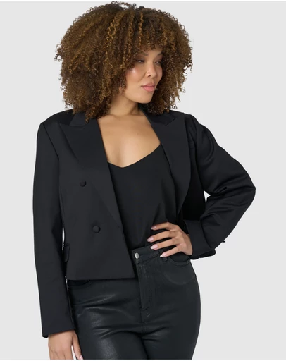 Pink Dusk by Curve Project - Gimme More Cropped Blazer