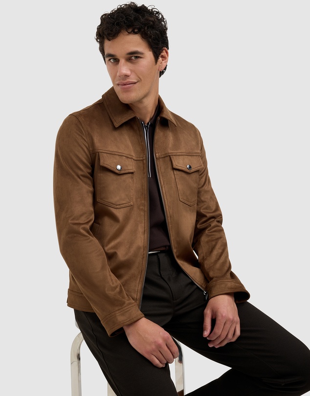 Politix - Reece Faux Suede Trucker Jacket