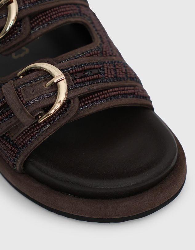 Betts - Cosmo Leather Buckle Flatform Slides