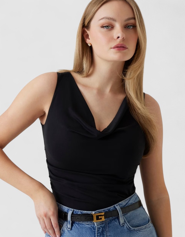 GUESS - Eco Black Cowl Neck Rika Top
